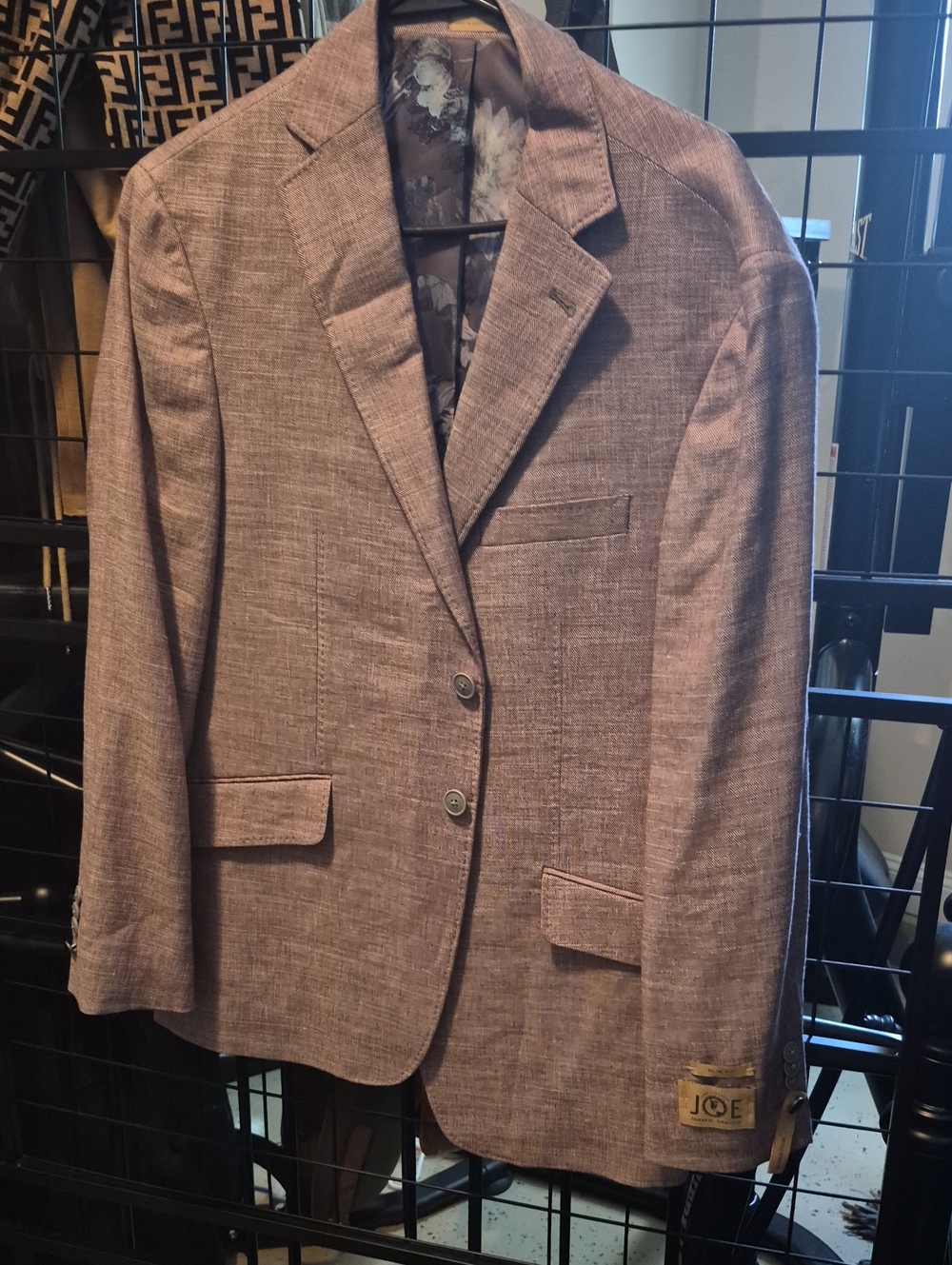 Joe Men's Brown Textured Blazer
